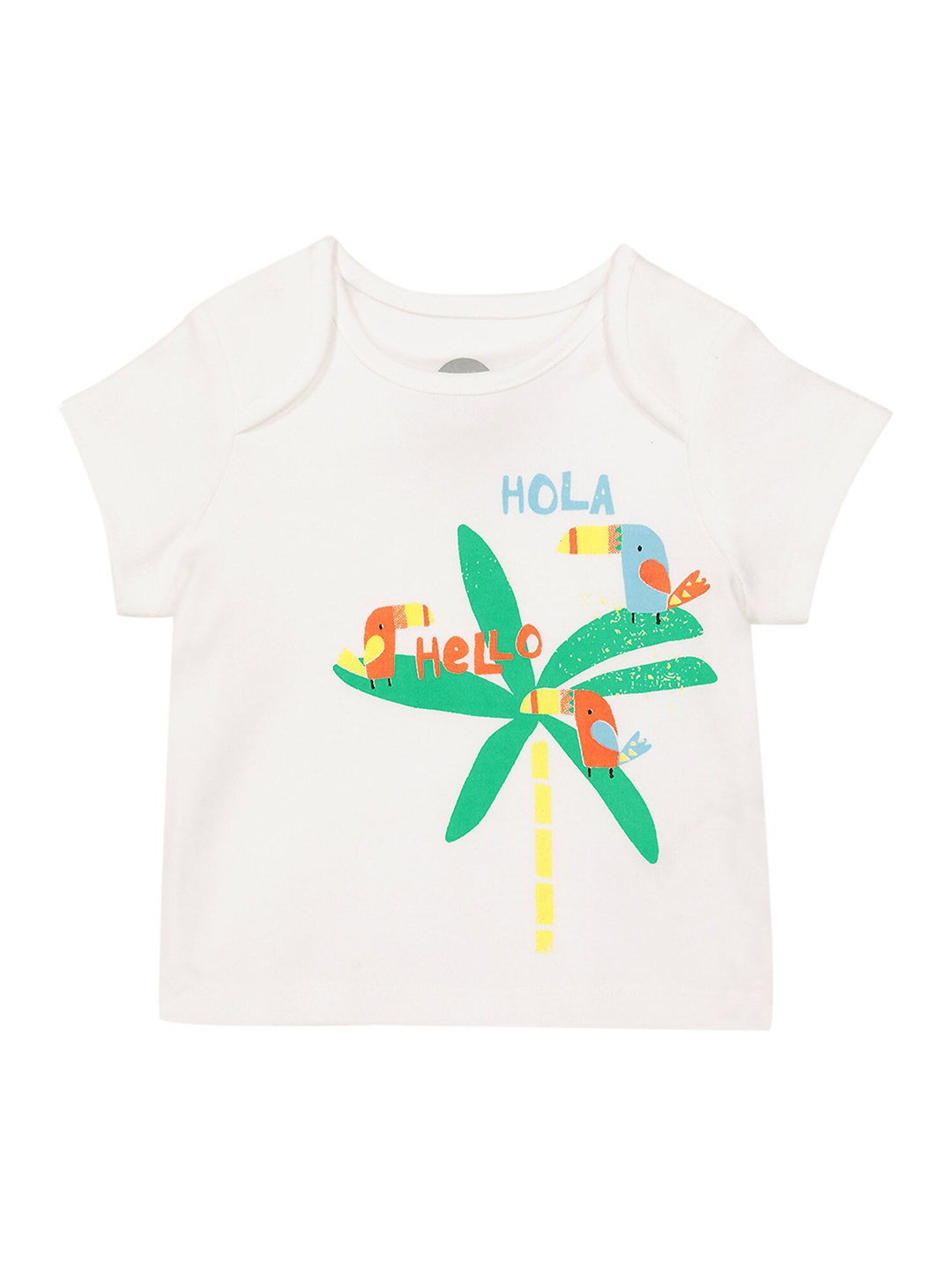 

mothercare Kids Typography Printed Pure Cotton T-shirt, Off white