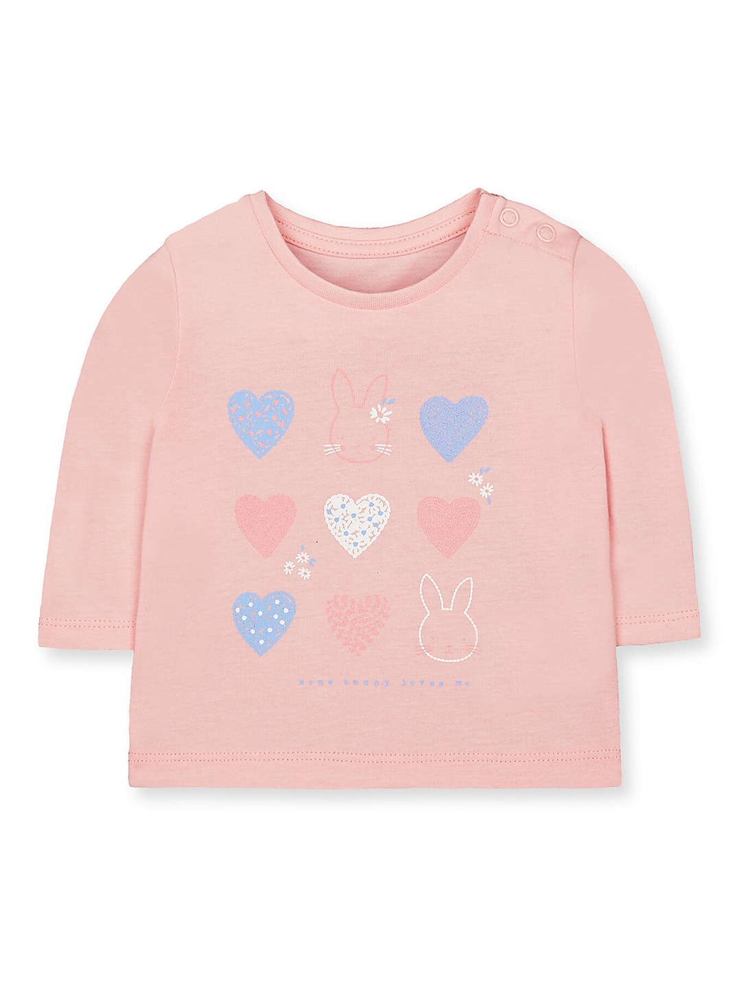 

mothercare Kids Graphic Printed Cotton T-shirt, Pink
