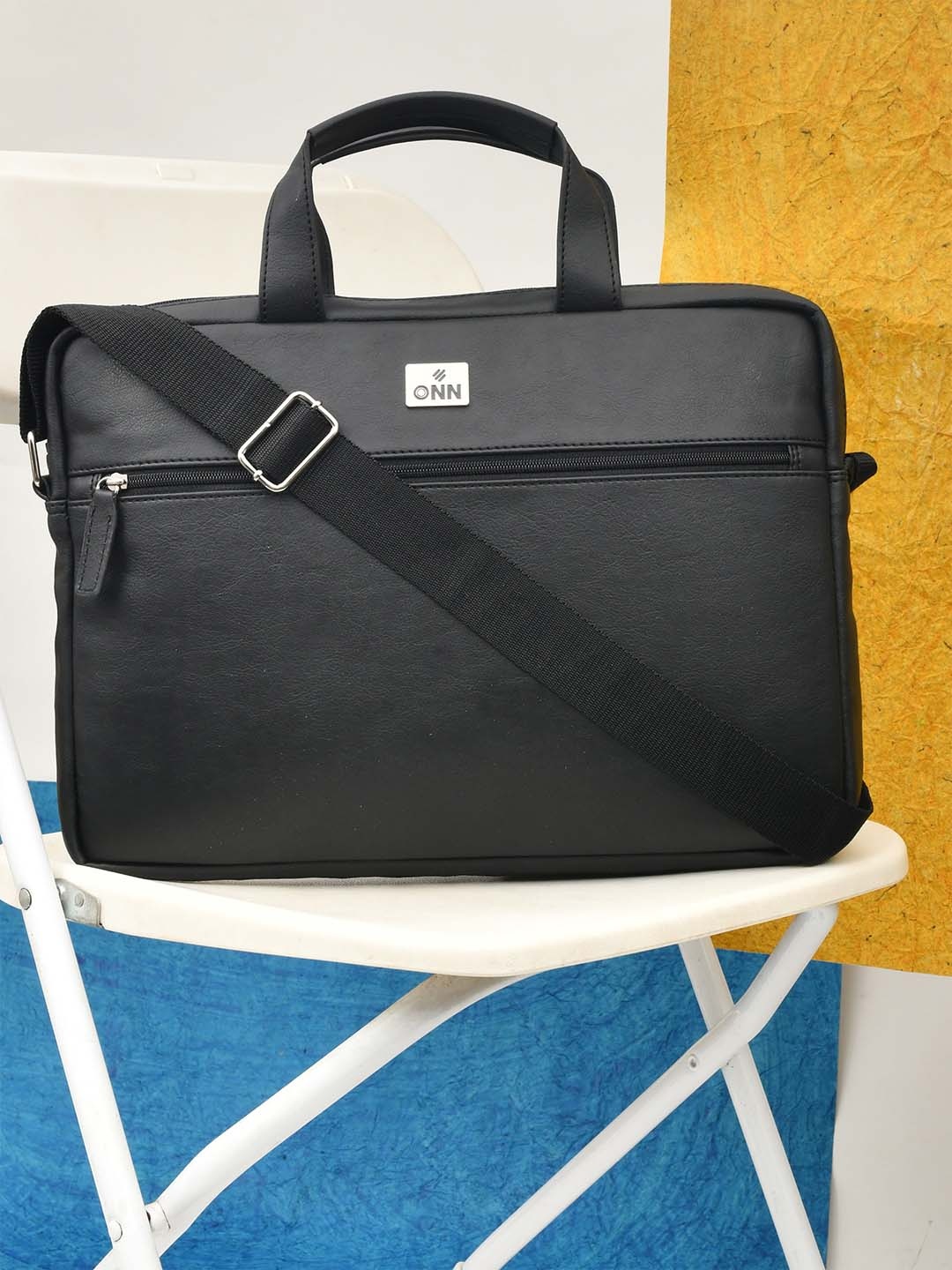 

ONN Men Textured Laptop Bag, Black