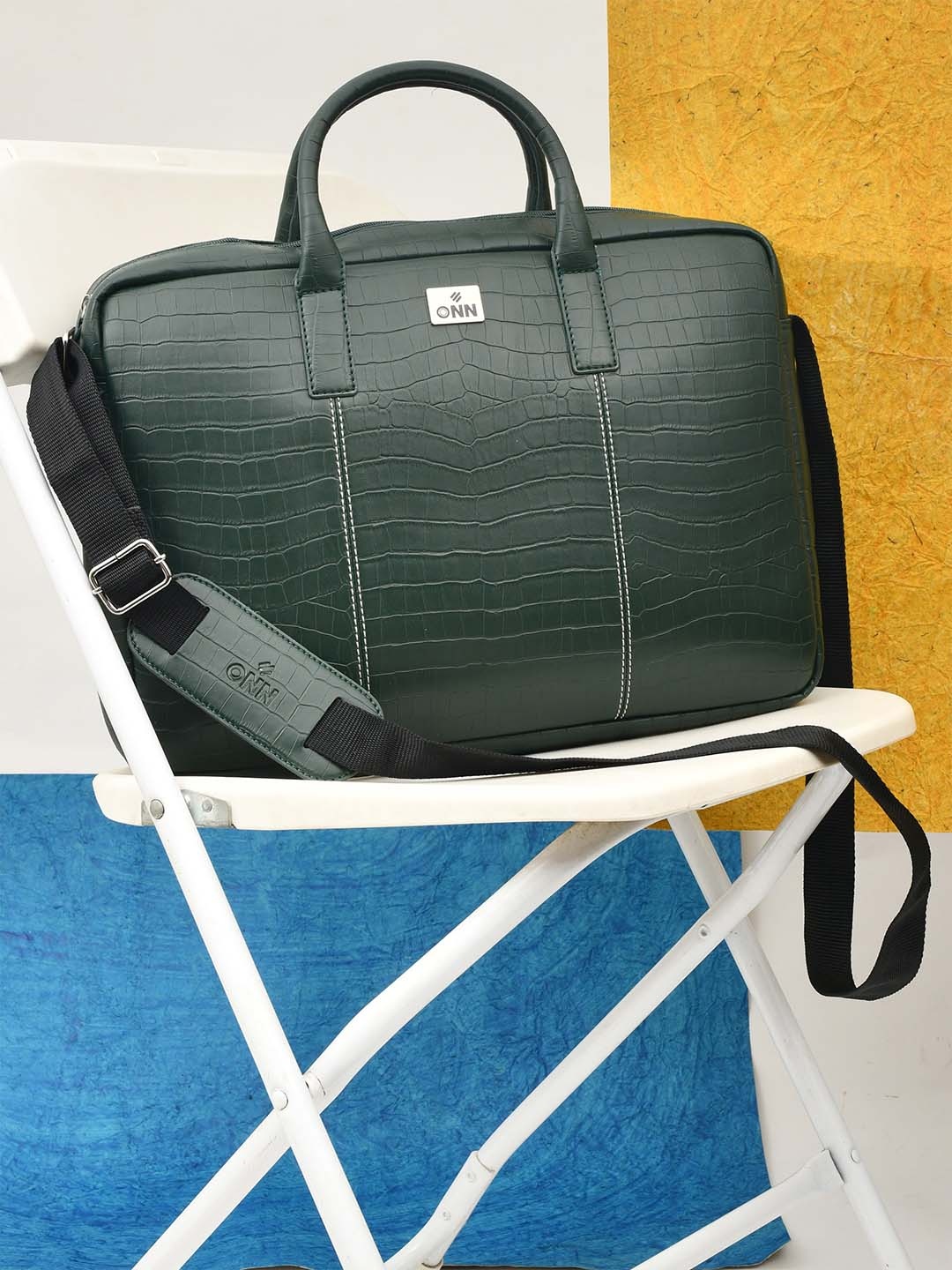 

ONN Men Textured Laptop Bag - 41 cm, Green