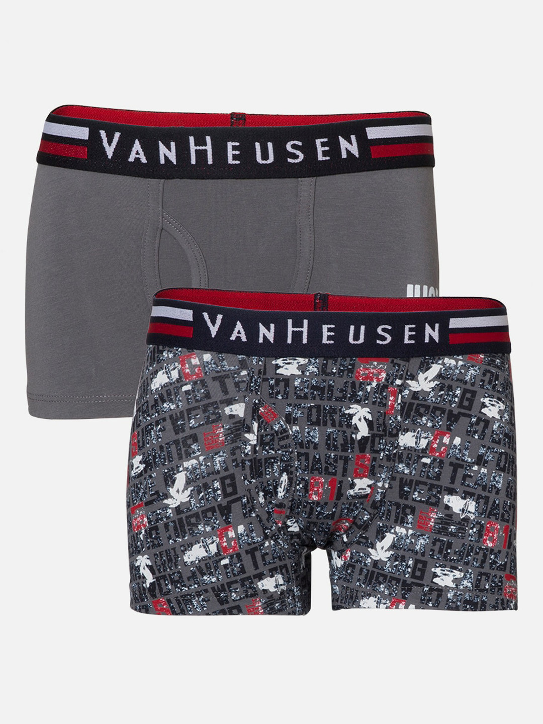 

Van Heusen Boys Pack of 2 Elastic Waistband Ultra Soft Trunks, Grey