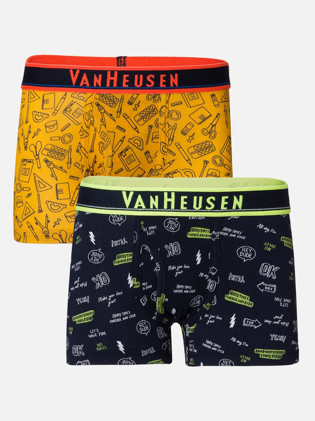 

Van Heusen Boys Pack of 2 Allover Print Ultra Soft Trunks, Yellow