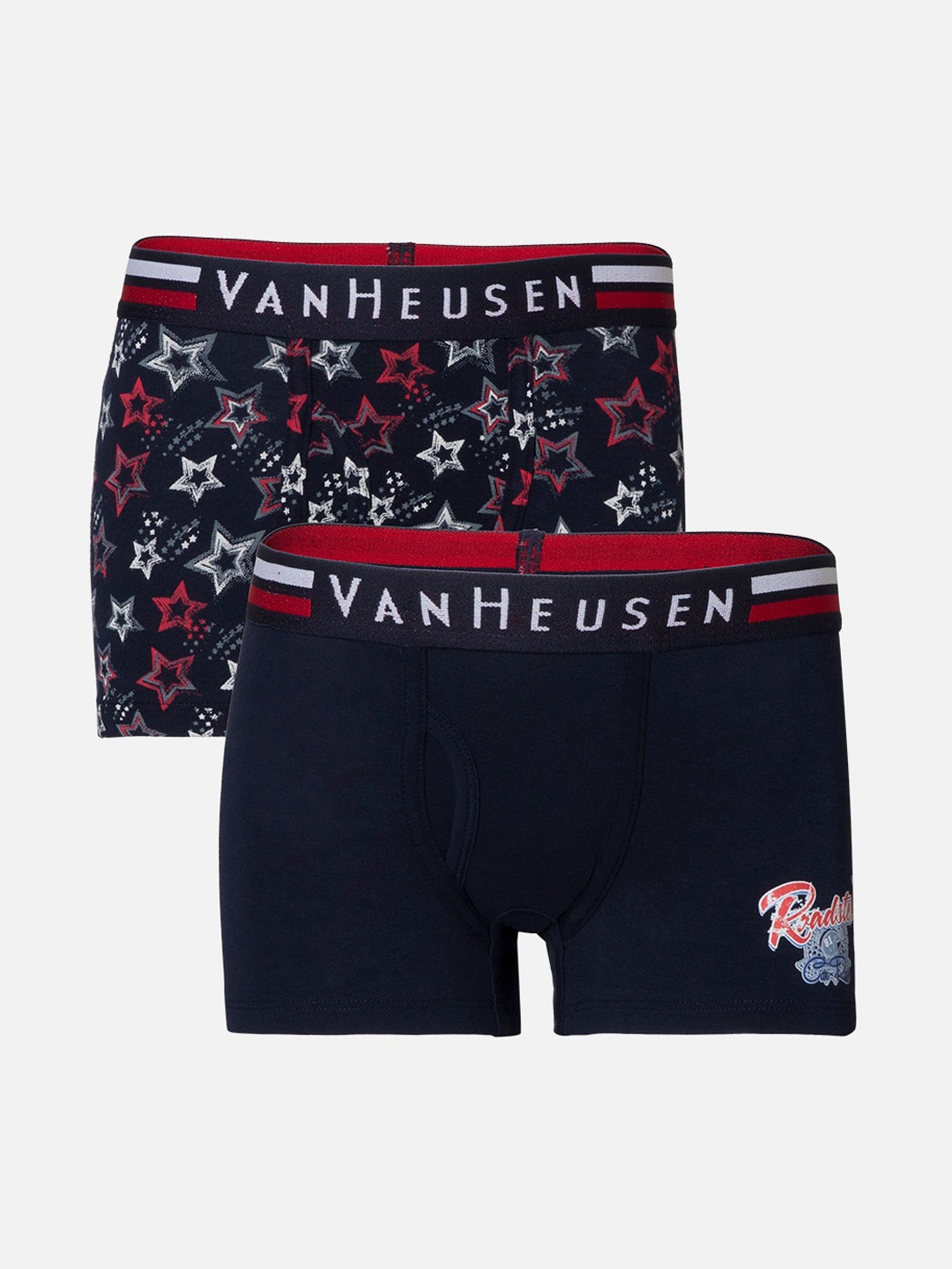 

Van Heusen Boys Pack of 2 Elastic Waistband Ultra Soft Trunks, Navy blue