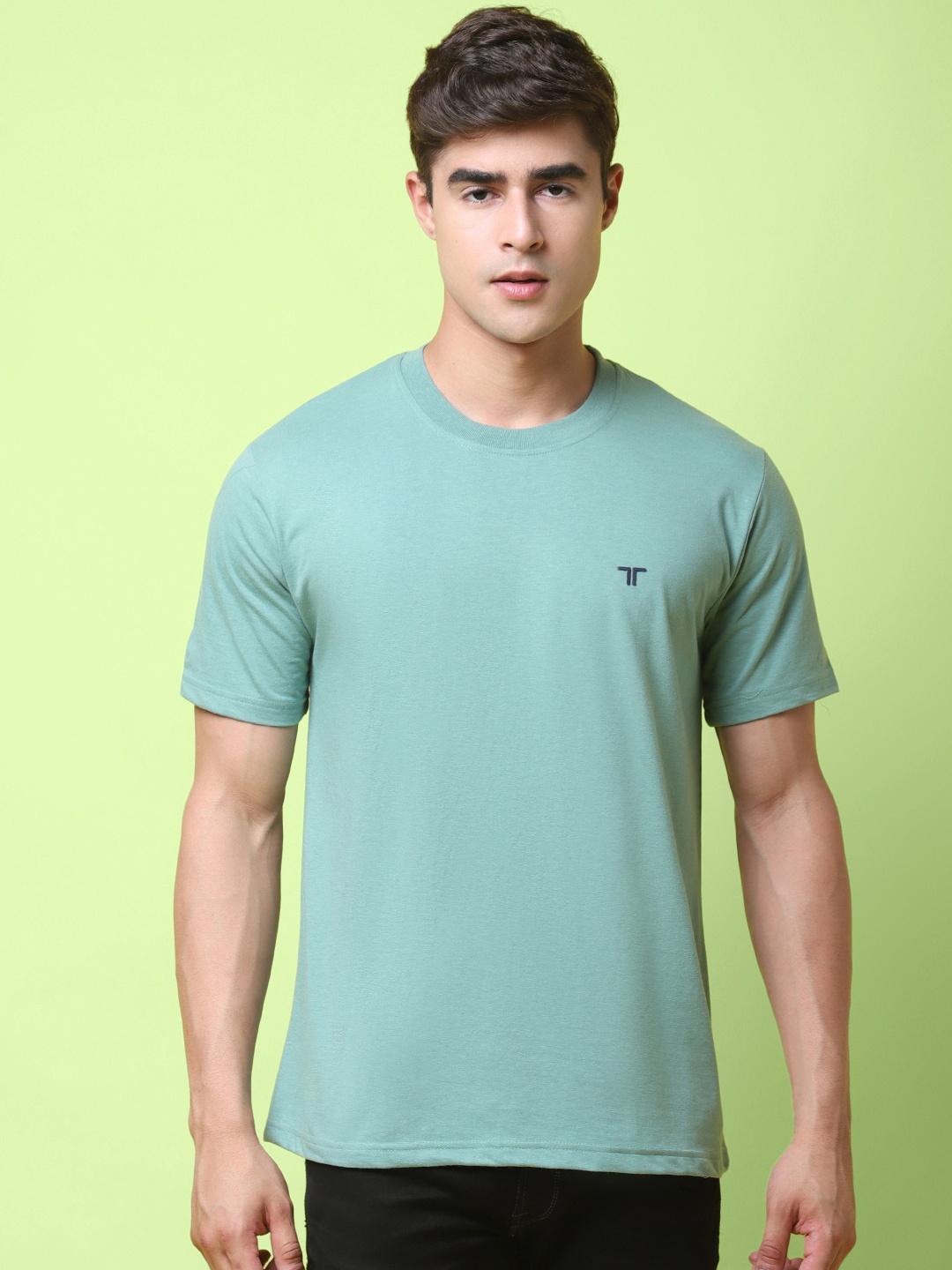 

7Threads Round Neck Cotton T-shirt, Navy blue