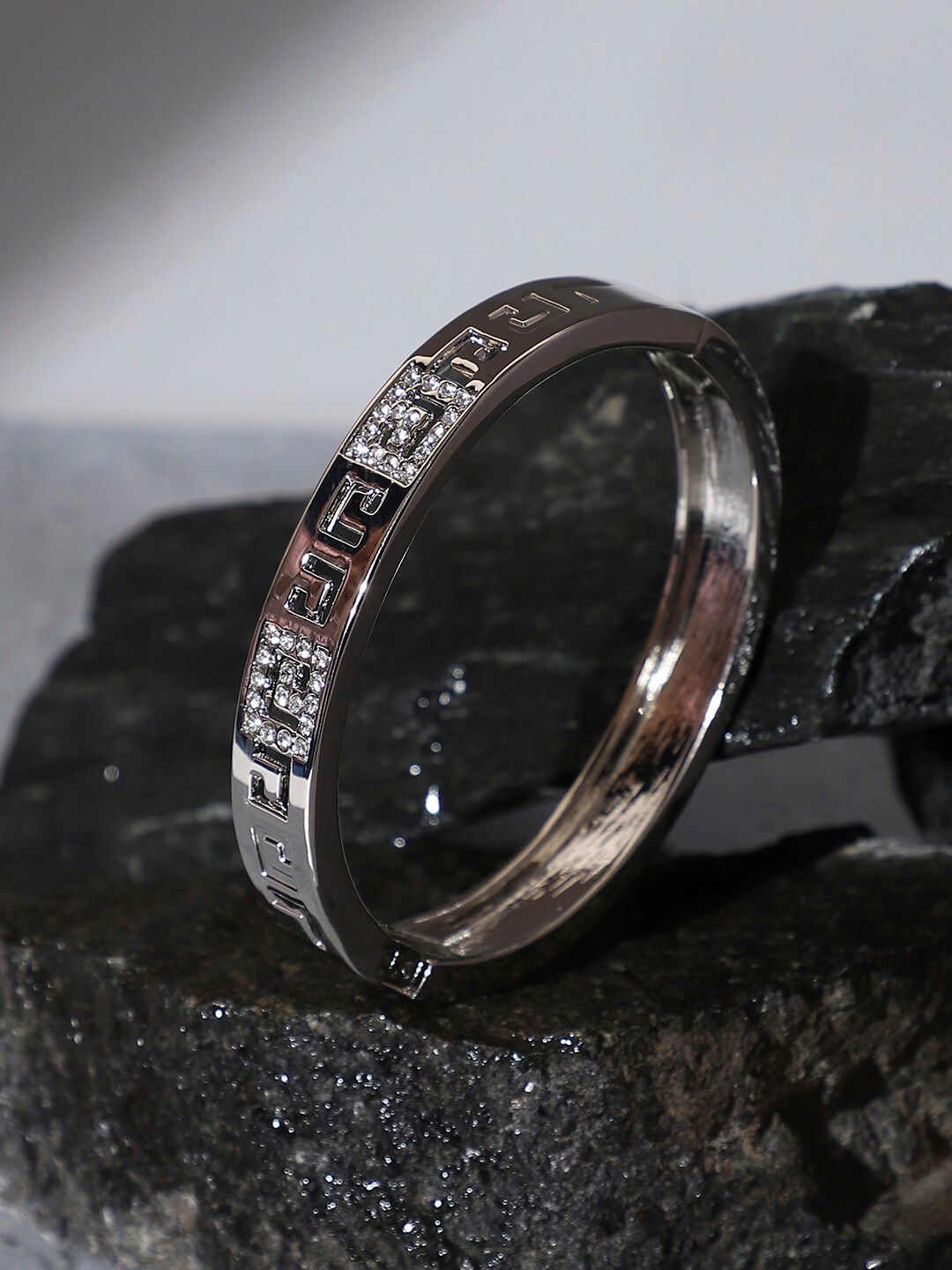 

SOHI Silver-Plated Kada Bracelet