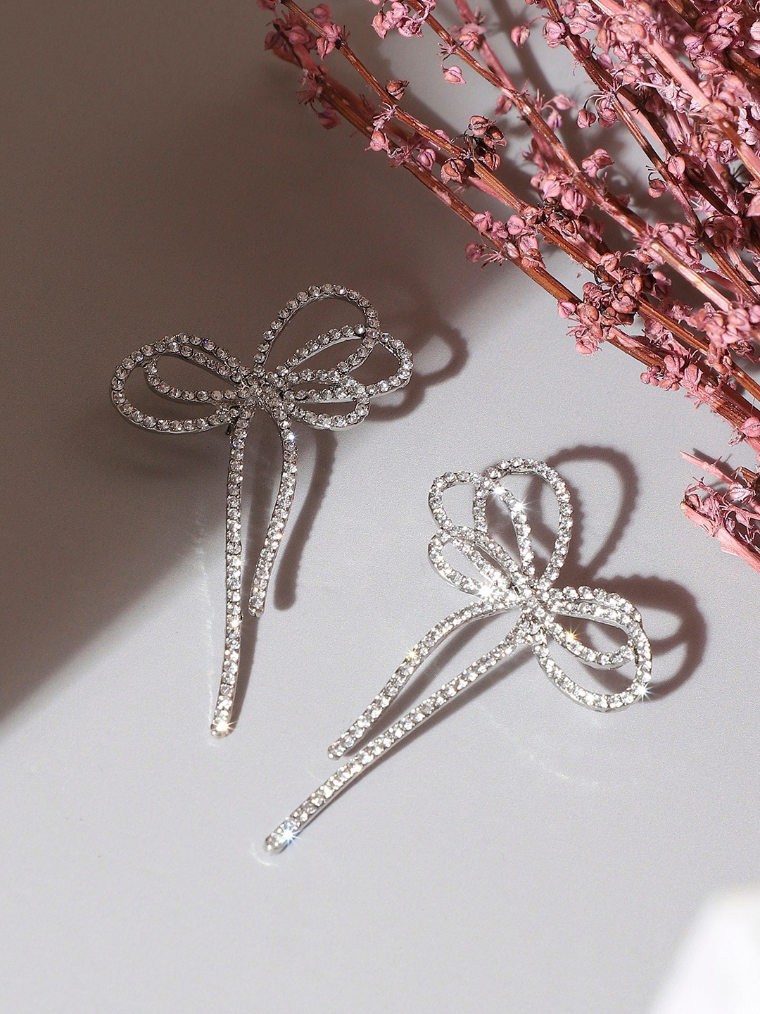 

SOHI Silver-Plated Drop Earrings