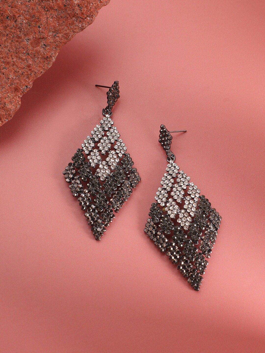 

SOHI Multicoloured Contemporary Drop Earrings, Silver