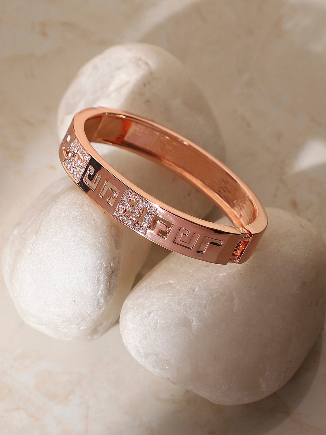 

SOHI Gold-Plated Bangle-Style Bracelet, Rose gold