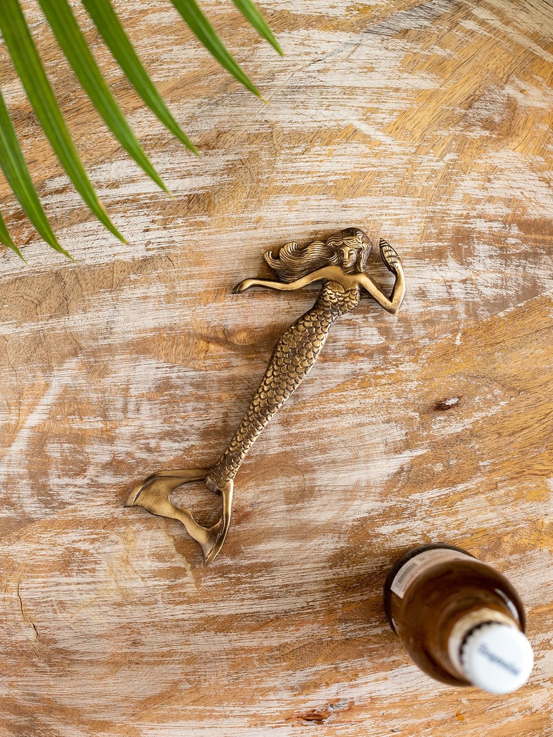 

ExclusiveLane Beige Mermaid Brass Bottle Opener