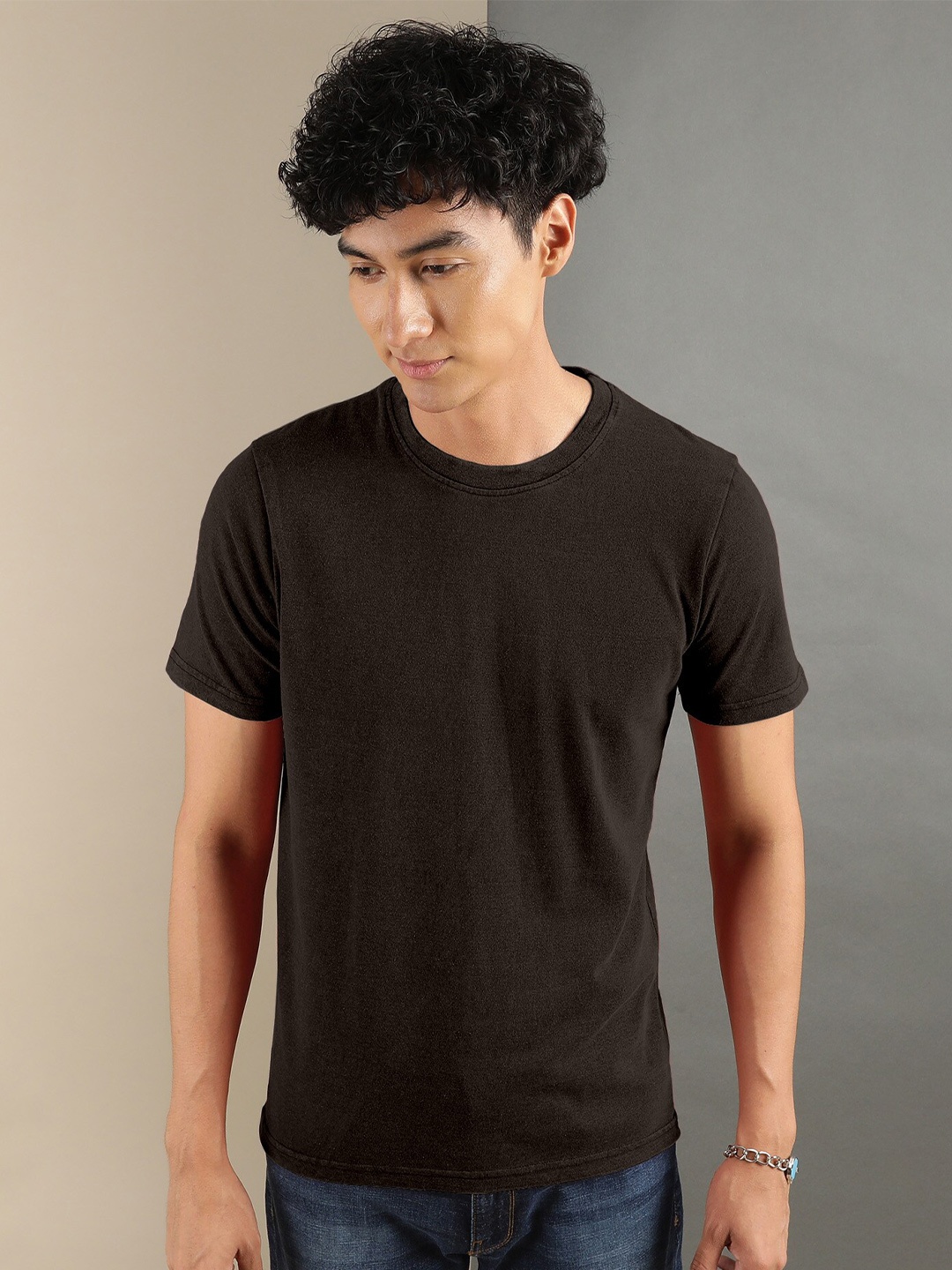 

FTX Round Neck Knitted T-shirt, Brown