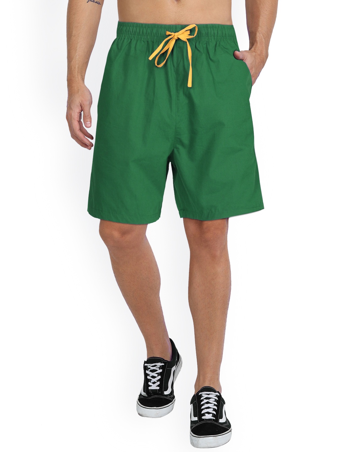 

FTX Mid Rise Cotton Casual Shorts, Green