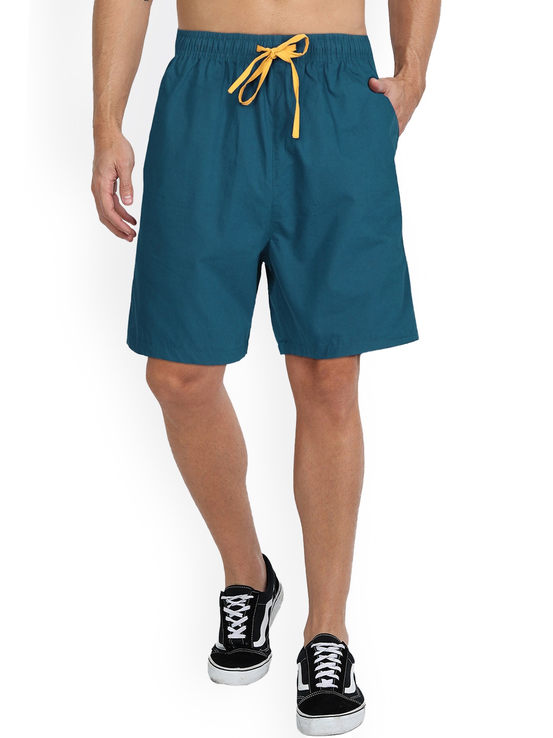 

FTX Men Mid-Rise Pure Cotton Shorts, Blue