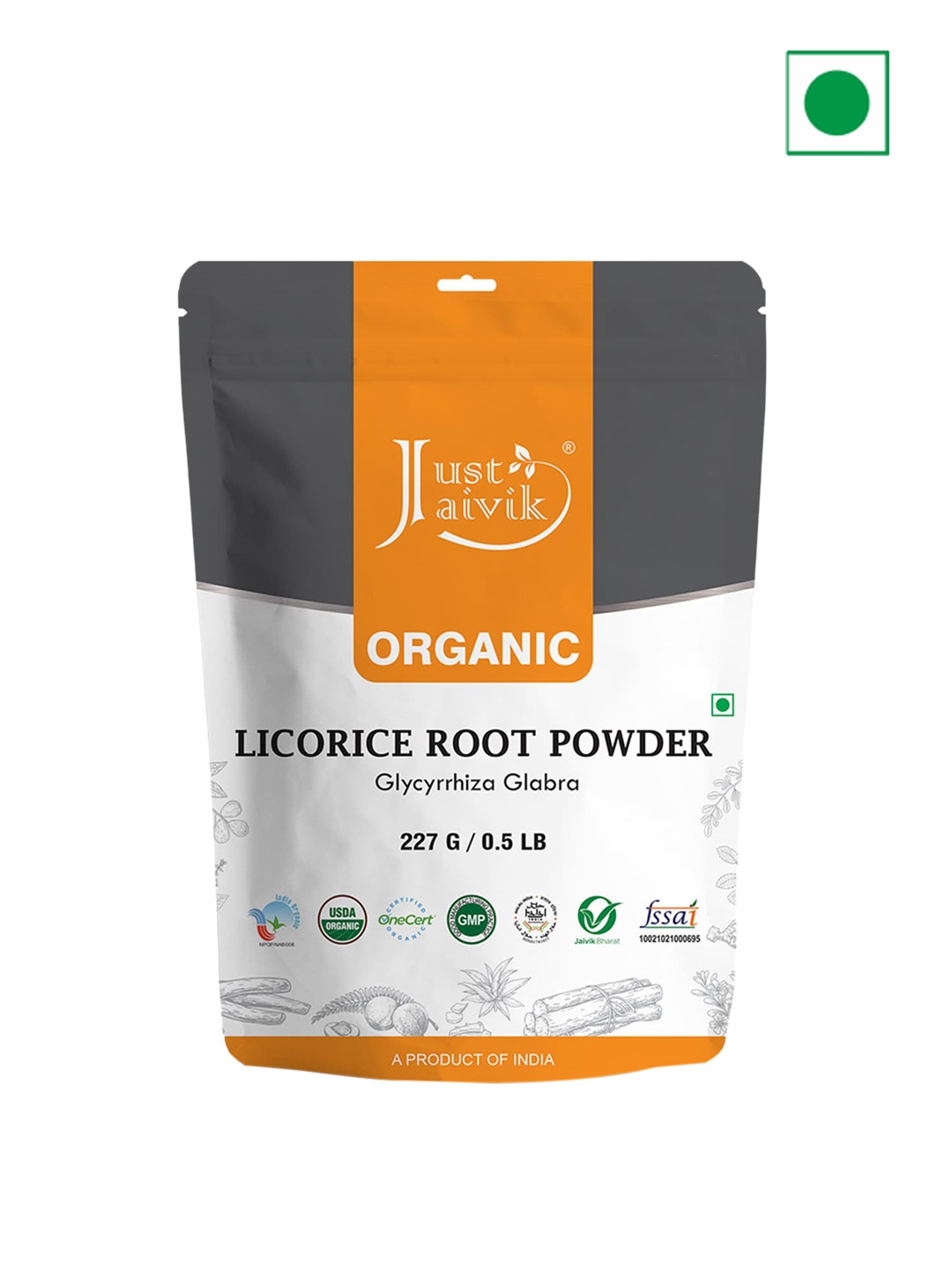 

Just Jaivik Organic Licorice Root Mulethi Powder To Promote Skin Health - 227g, White