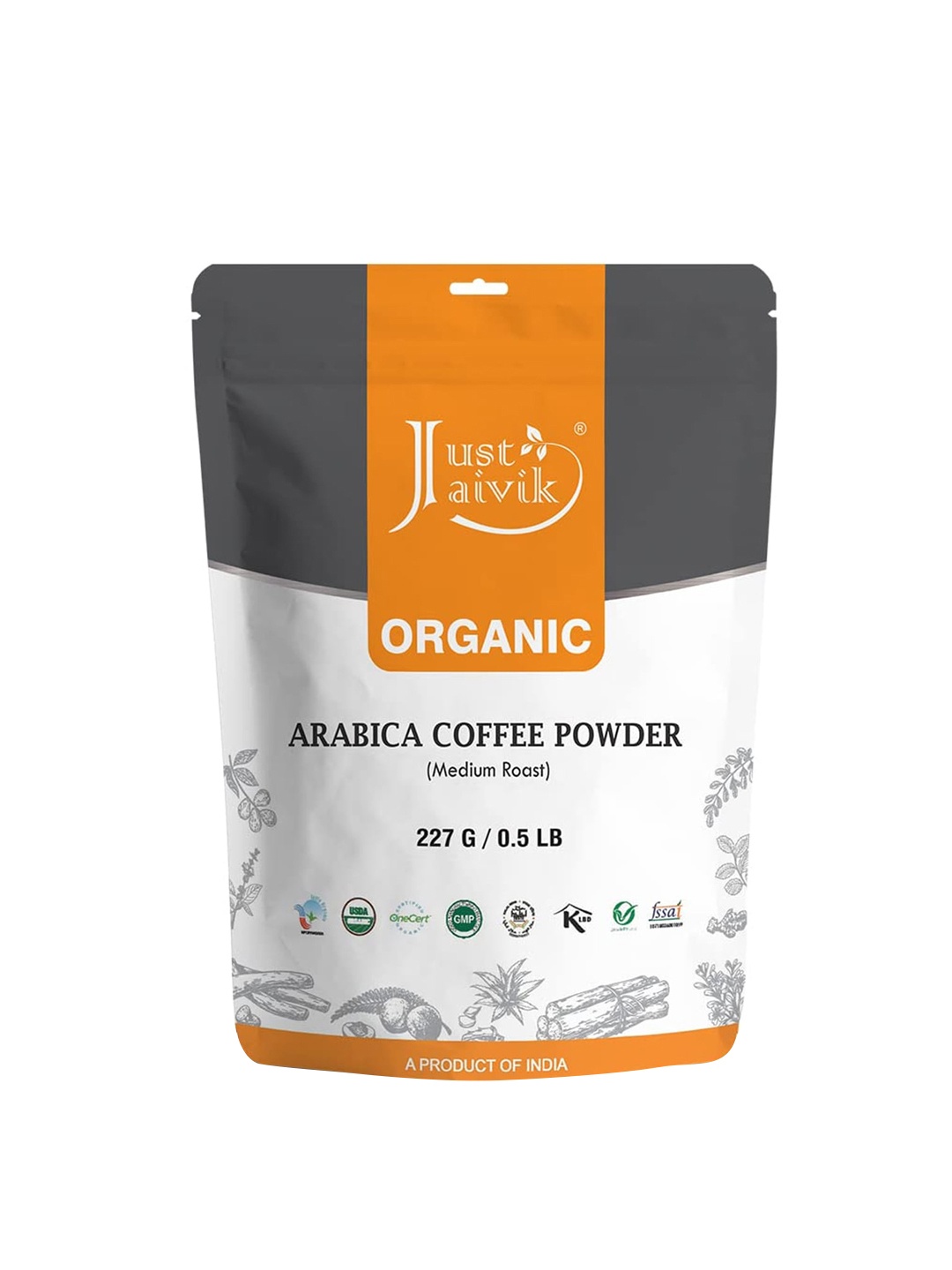 

Just Jaivik Organic Medium Roast Arabica Coffee Powder- 227gms, Na