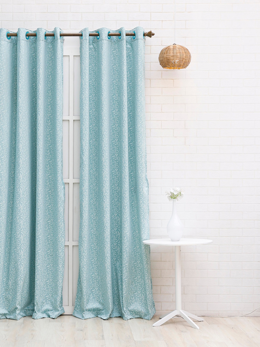 

Ariana Blue & White Floral Room Darkening Long Door Curtain
