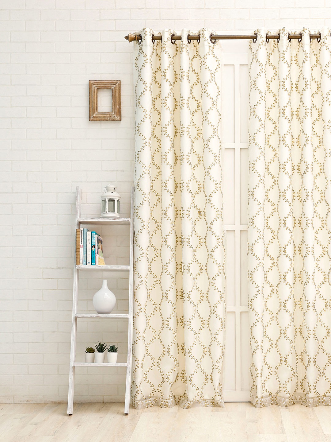 

Ariana Green & White Floral Sheer Long Door Curtain