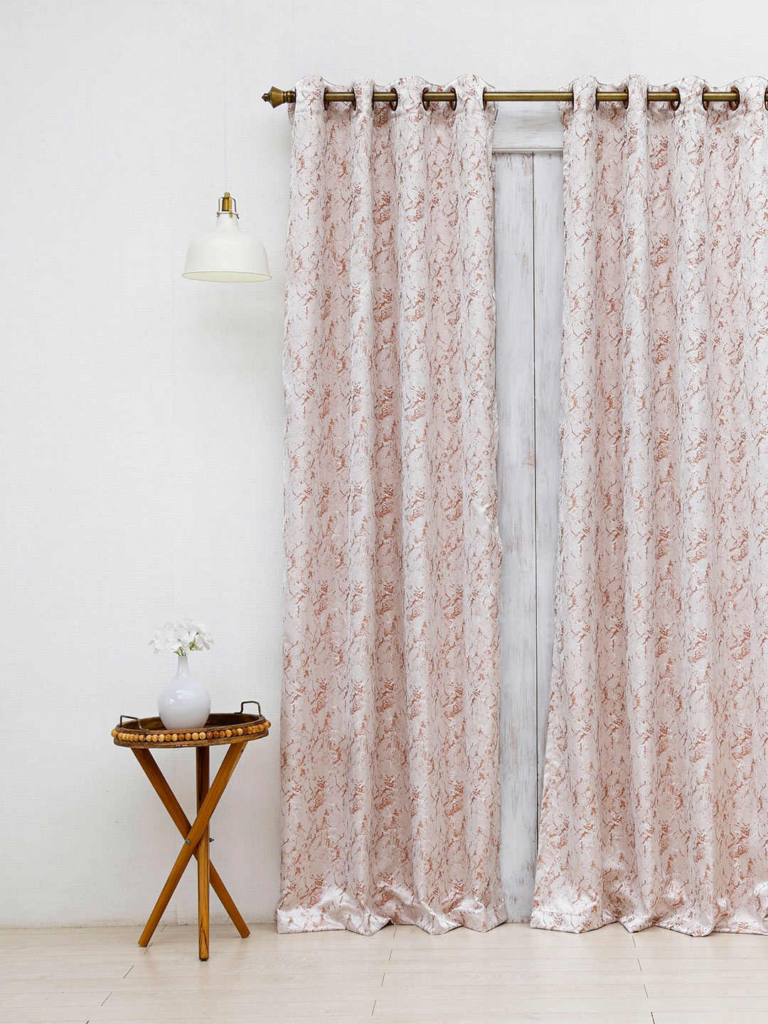 

Ariana Rust & White Room Darkening Door Curtain