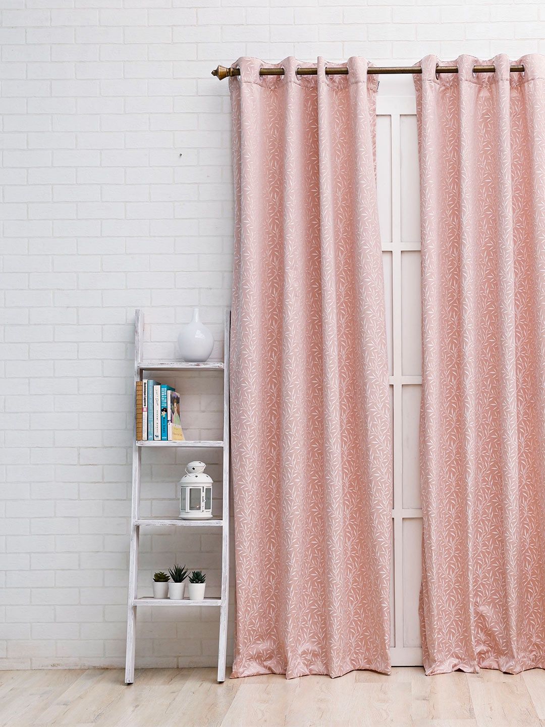 

Ariana Pink & White Floral Room Darkening Door Curtain