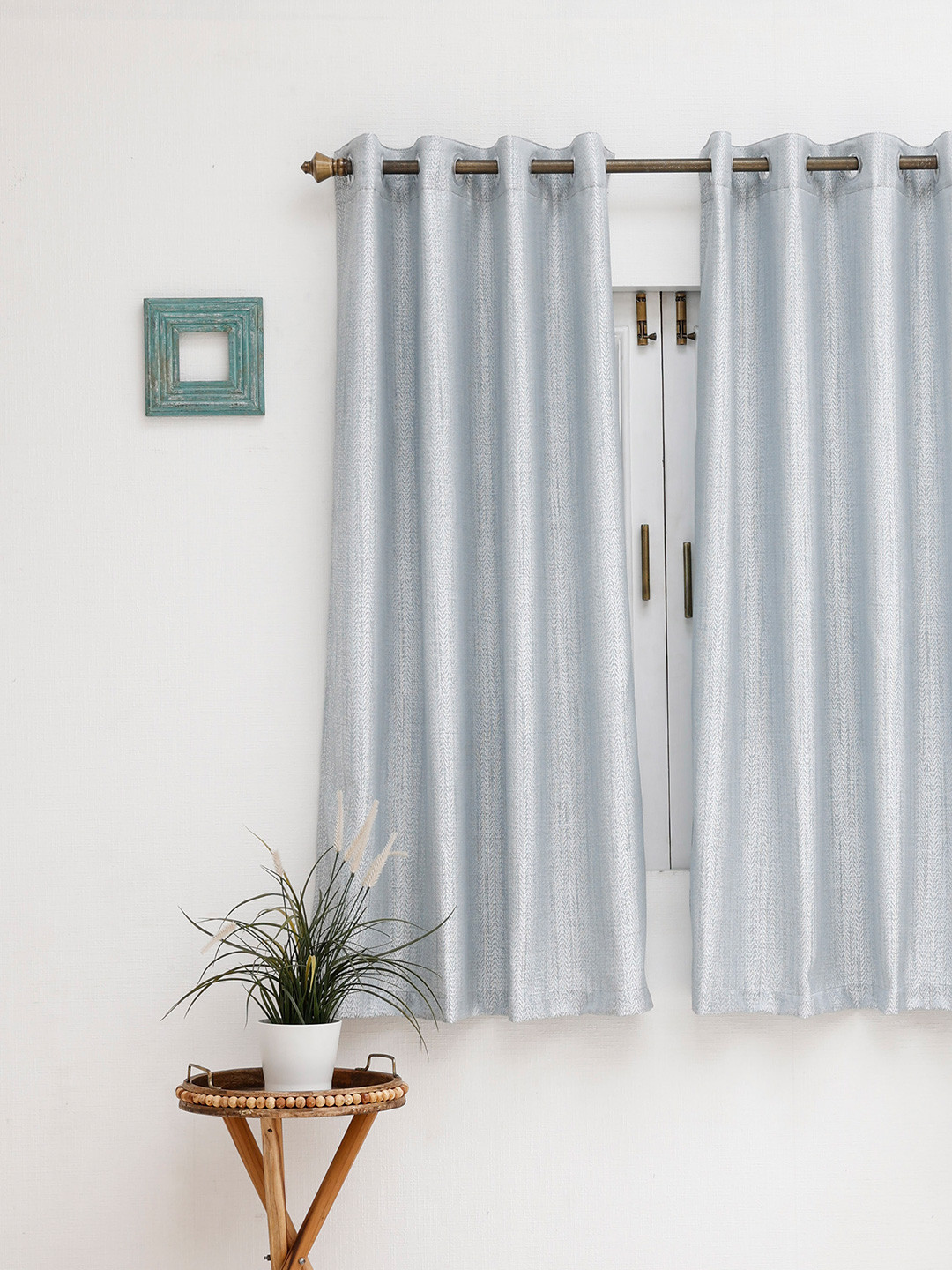

Ariana Grey Self Design Room Darkening Window Curtain