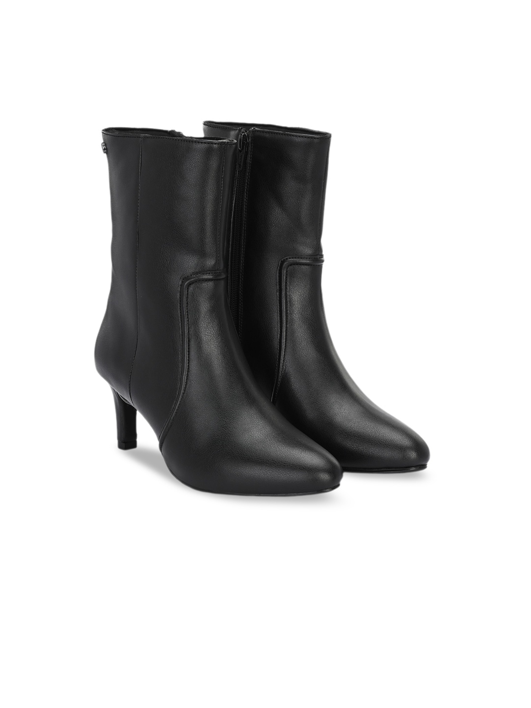 

Delize Women Heeled Mid-Top Regular Boots, Black