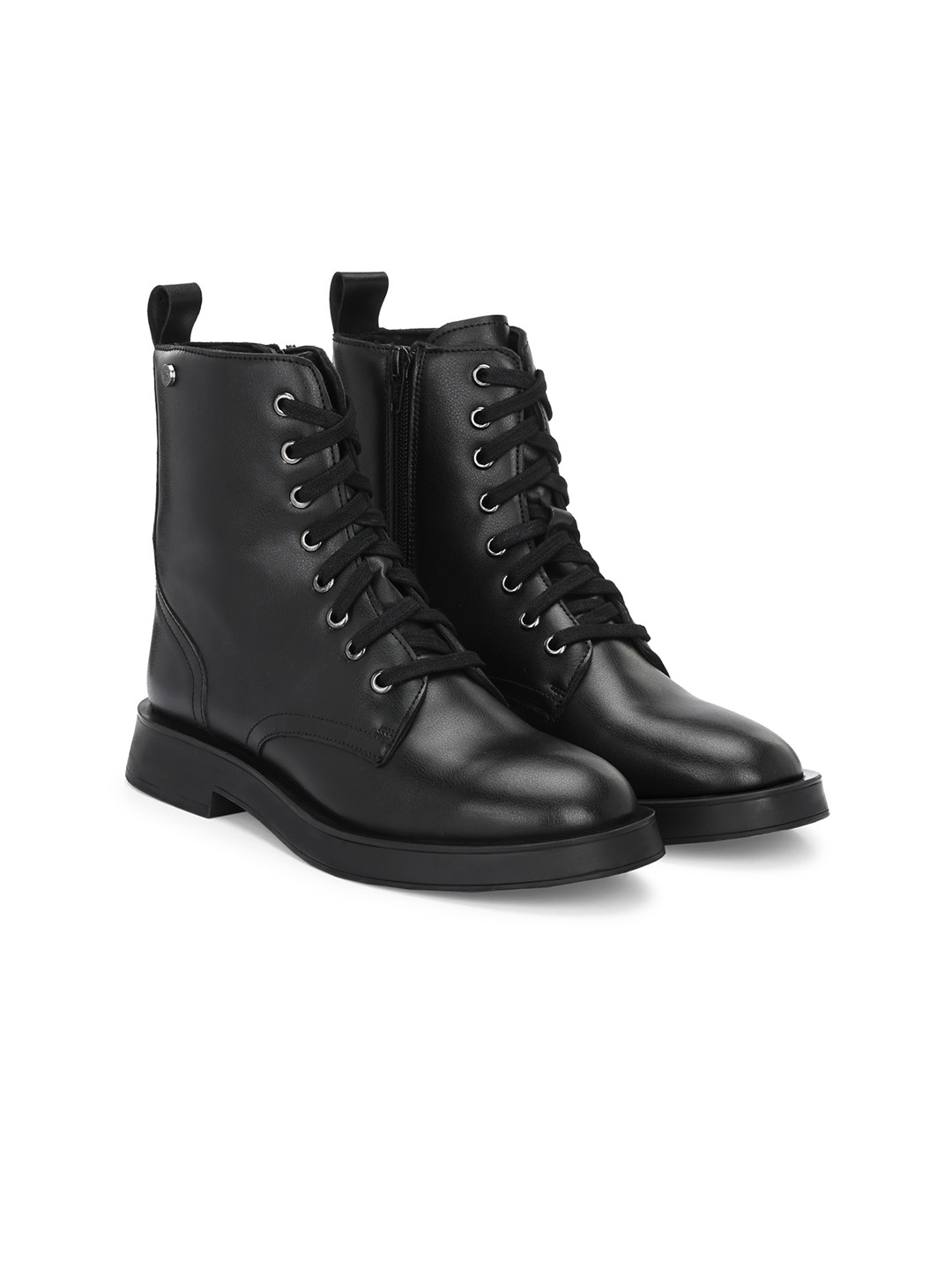 

Delize Women Mid Top Leather Regular Boots, Black