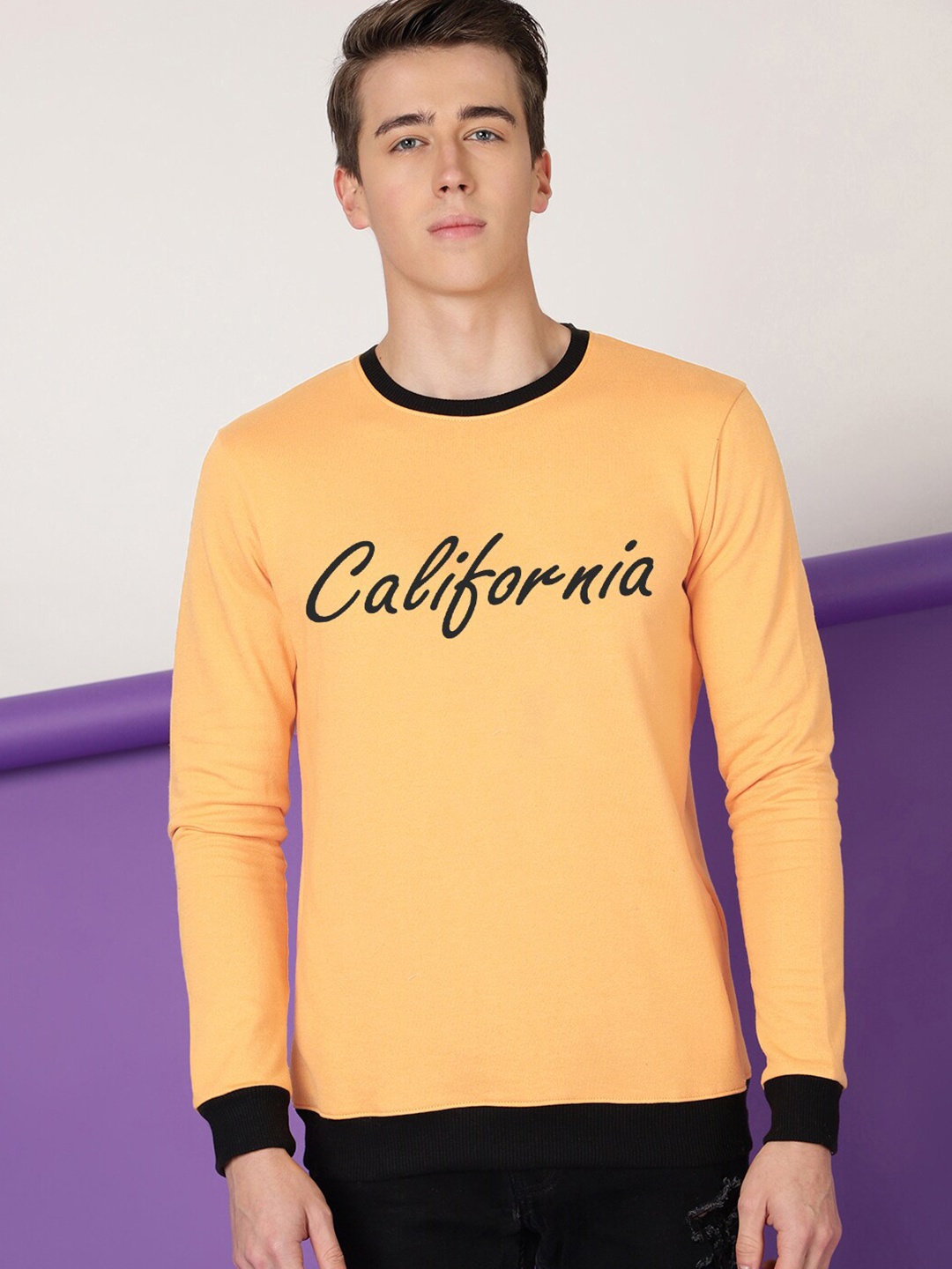 

FTX Typography Printed Round Neck Sweatshirt, Orange