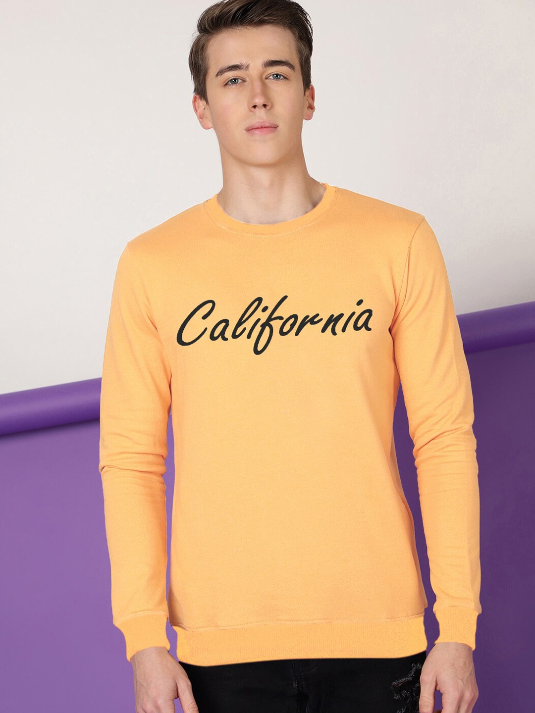 

FTX Typography Printed Round Neck Sweatshirt, Orange
