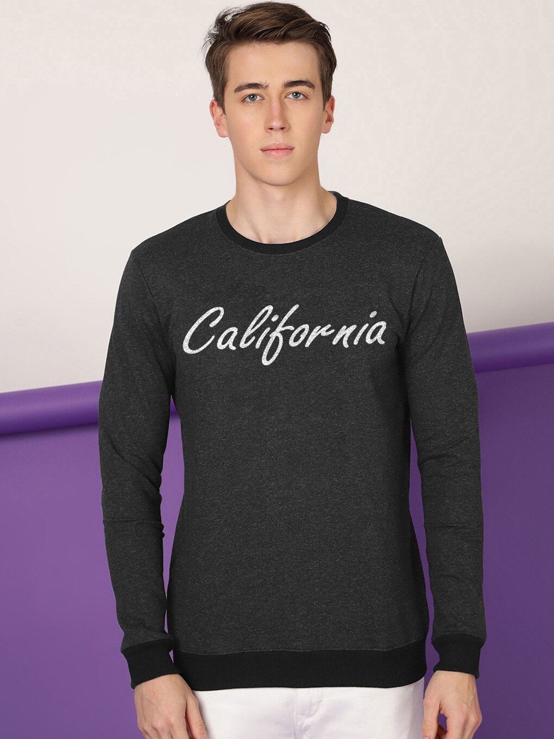 

FTX Typography Printed Round Neck Sweatshirt, Black