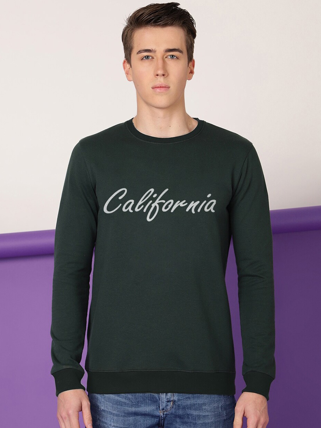 

FTX Typography Printed Round Neck Sweatshirt, Olive