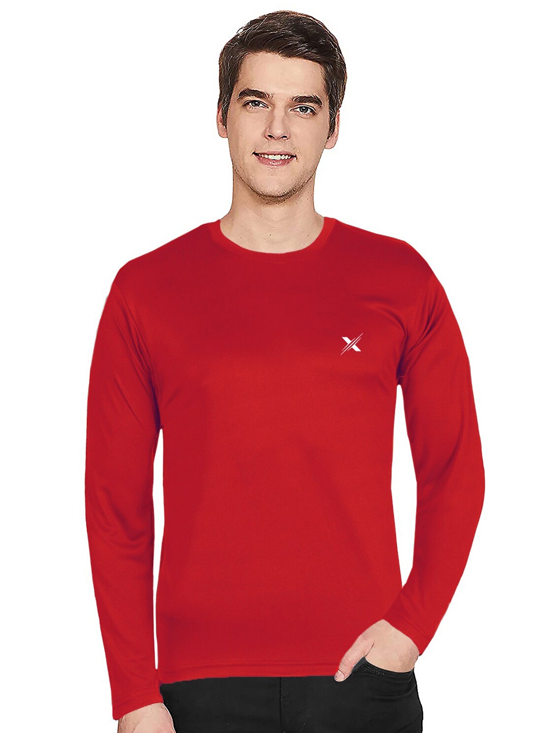 

FTX Round Neck Knitted T-shirt, Red