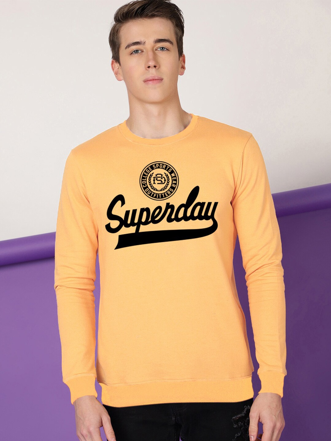 

FTX Typography Printed Round Neck Sweatshirt, Orange