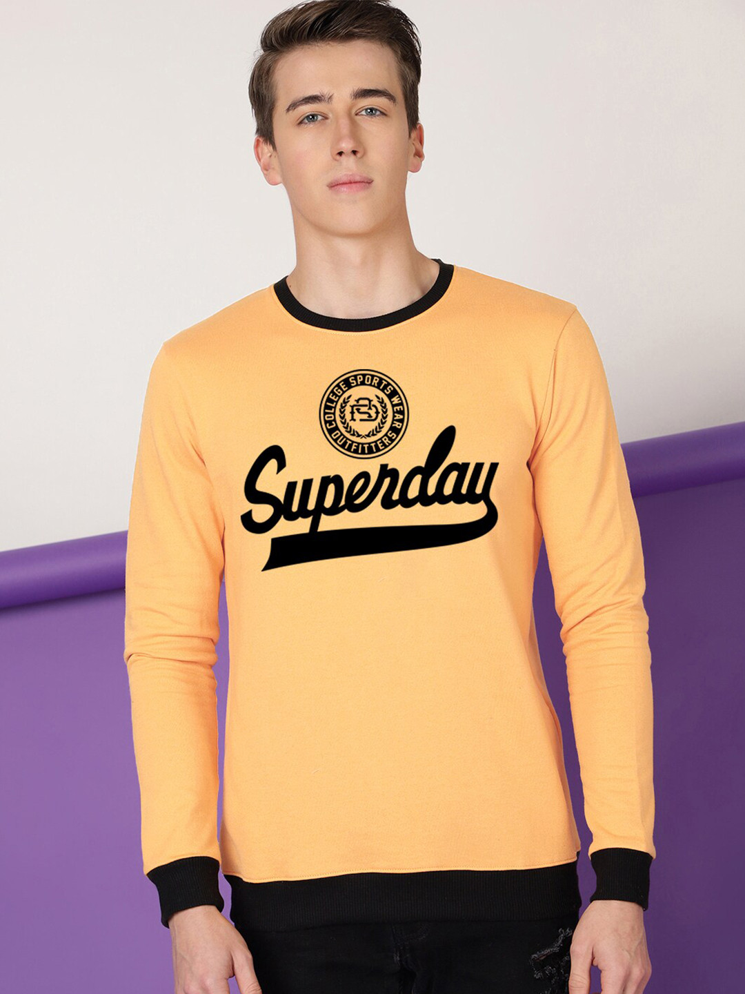 

FTX Typography Printed Round Neck Sweatshirt, Orange