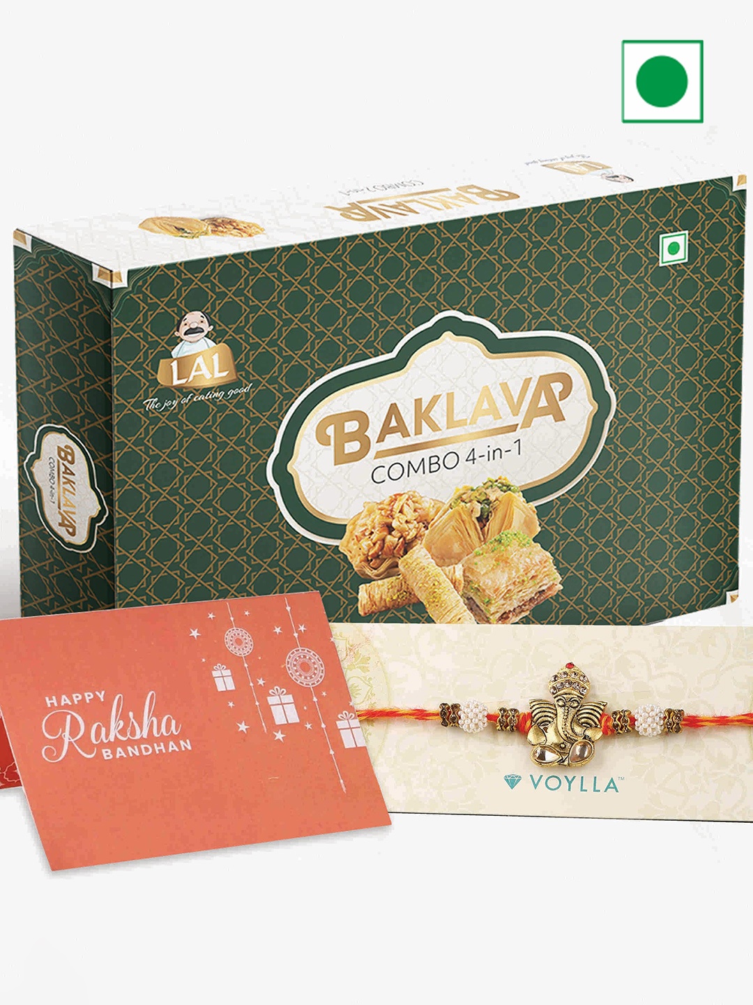

LAL Baklava 4-1 With Rakhi-650gms, Red