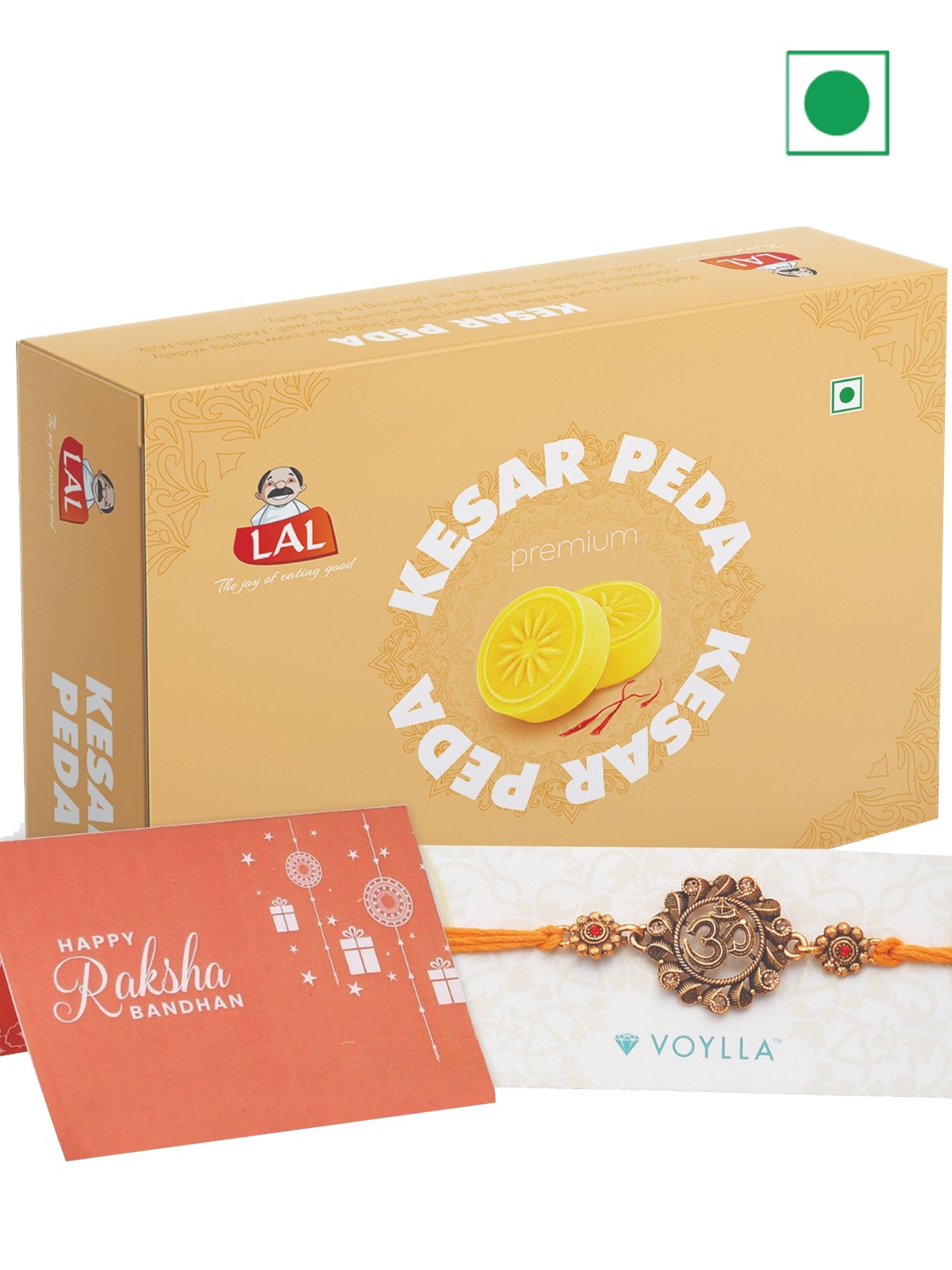 

LAL Kesar Peda With Rakhi-400 gms, Red