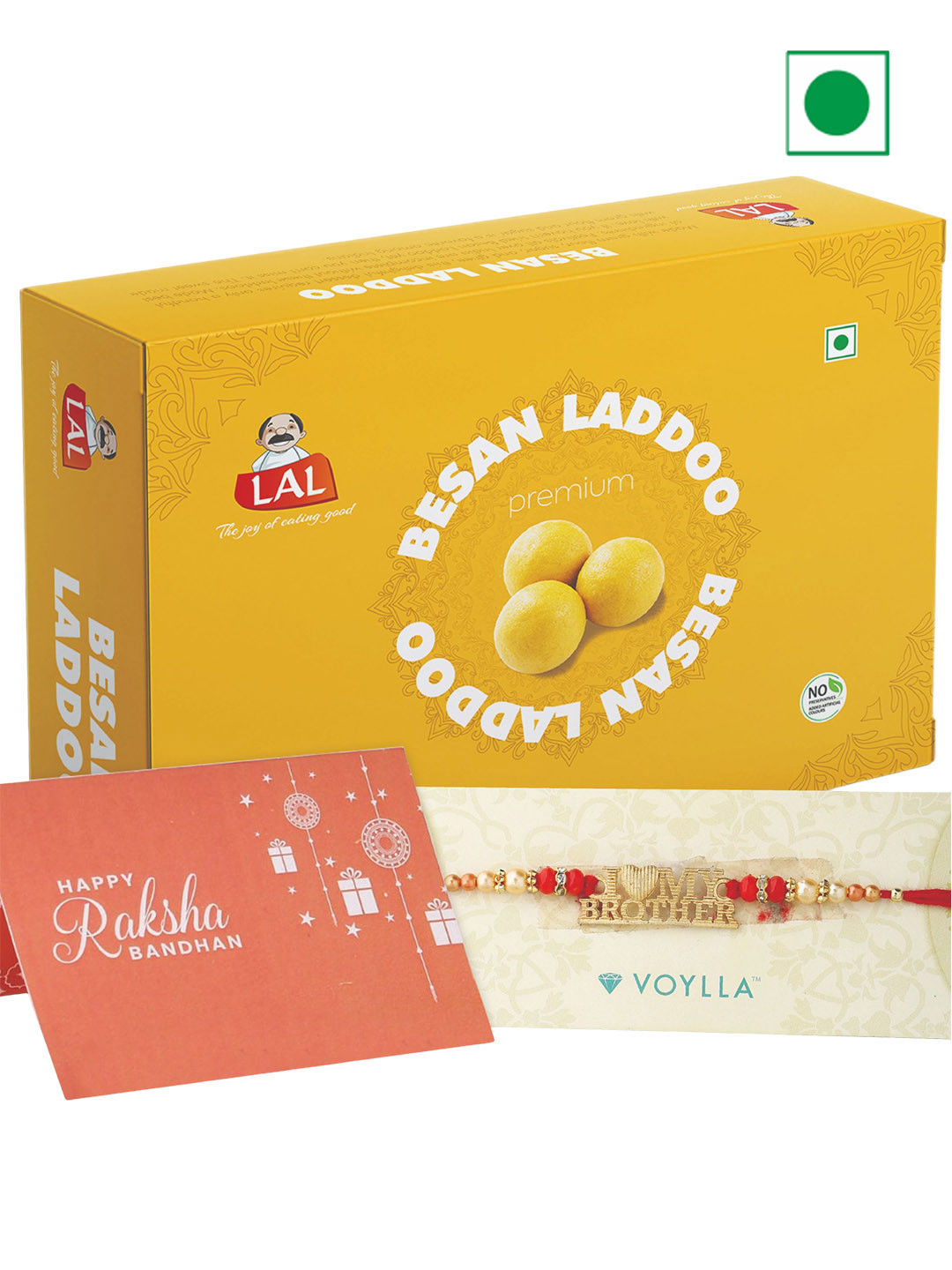 

LAL Besan Laddoo With Rakhi-400 gms, Red