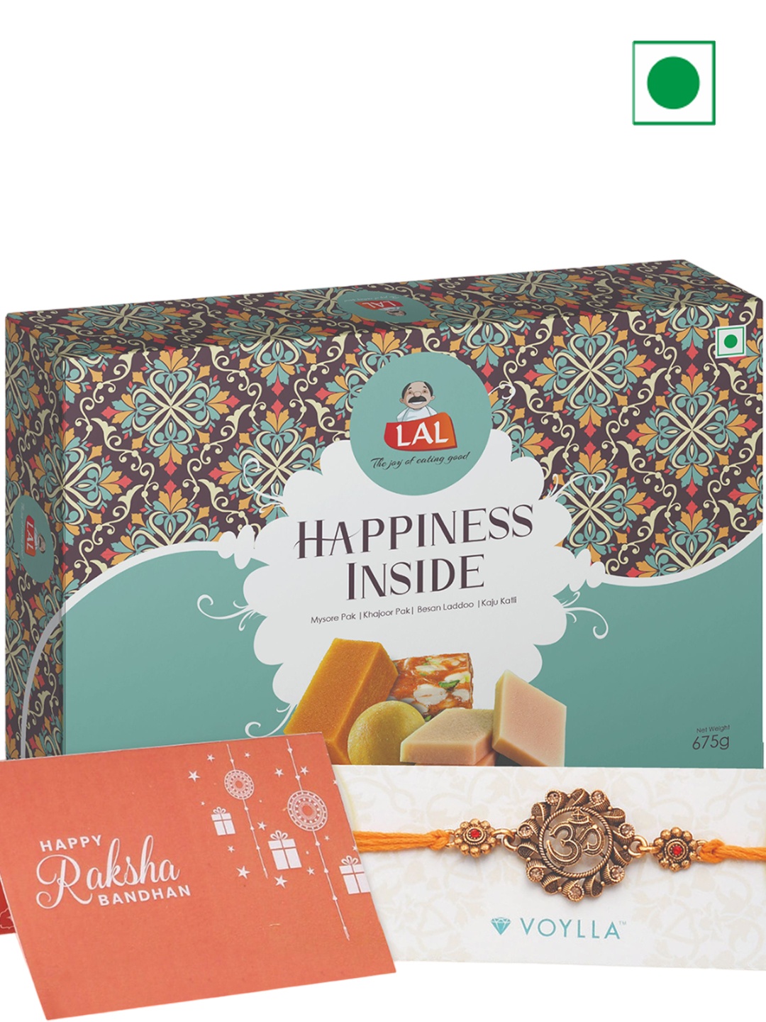 

LAL Happiness Inside Sweets With Rakhi-675gms, Red