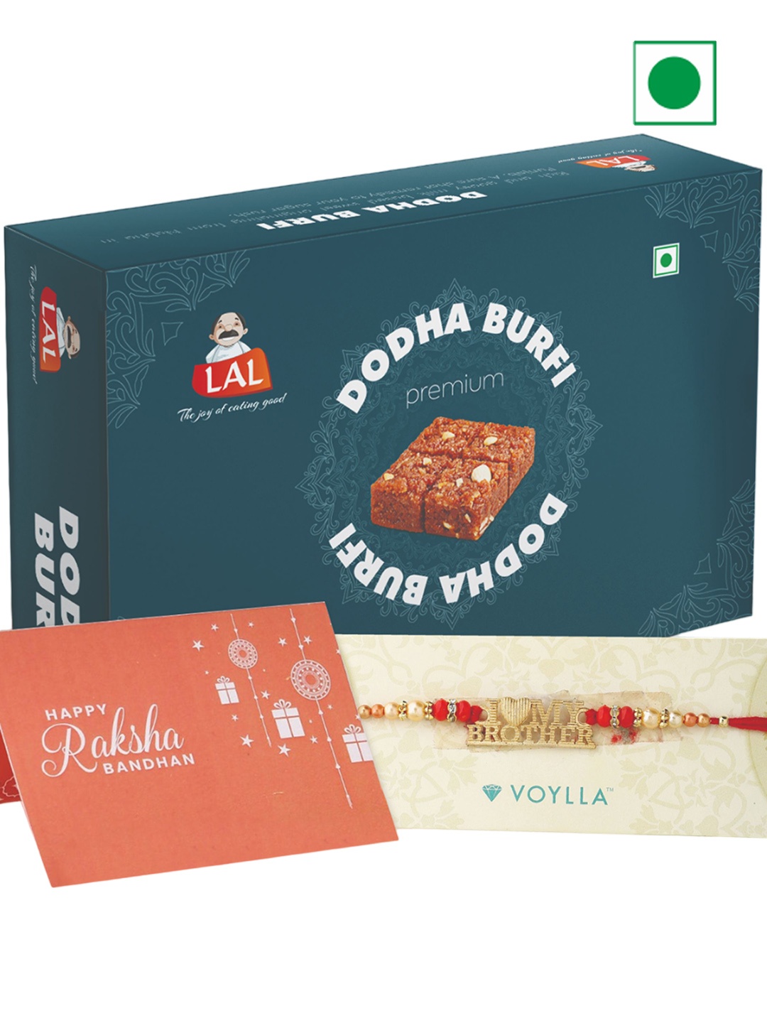 

LAL Dodha Burfi With Rakhi-400 gms, Red