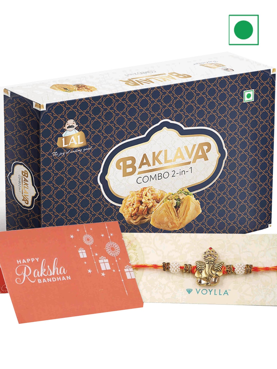 

LAL Baklava 2 In1 Sweets With Rakhi-500 gms, Gold