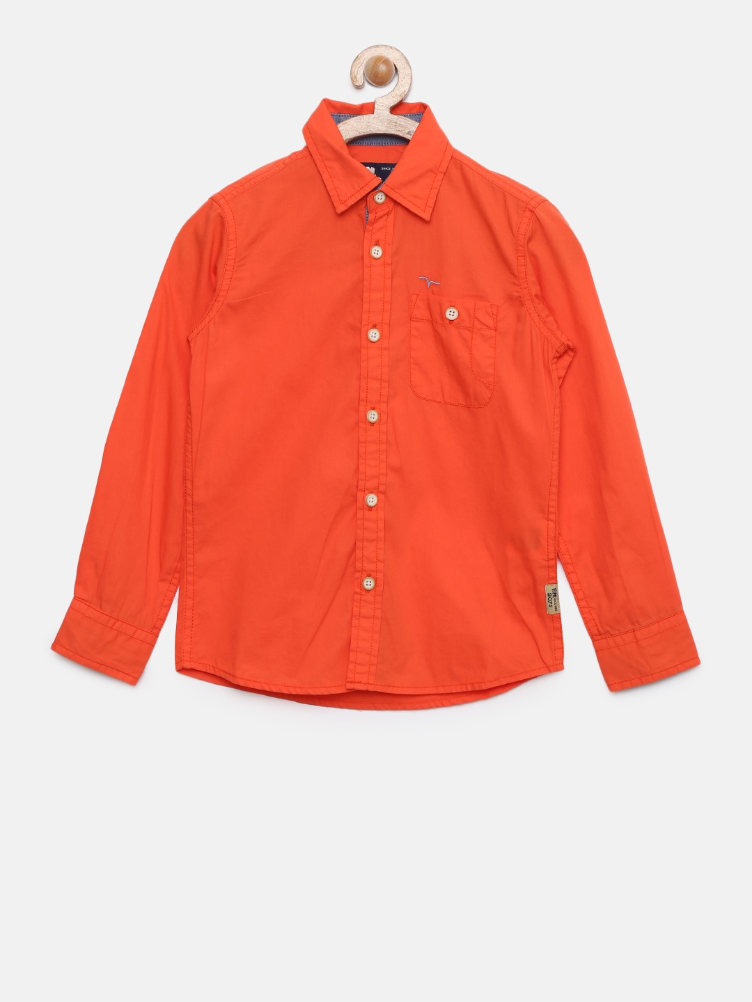 

Flying Machine Boys Orange Regular Fit Solid Casual Shirt