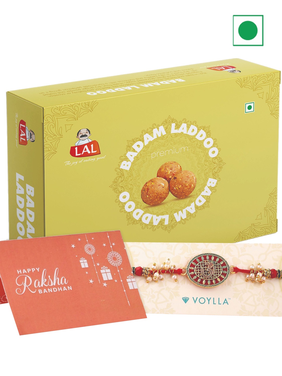 

LAL Badam Laddoo With Rakhi-400gms, Red