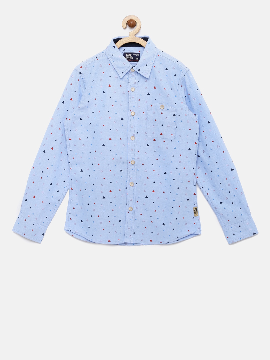 

Flying Machine Boys Blue Regular Fit Printed Casual Shirt