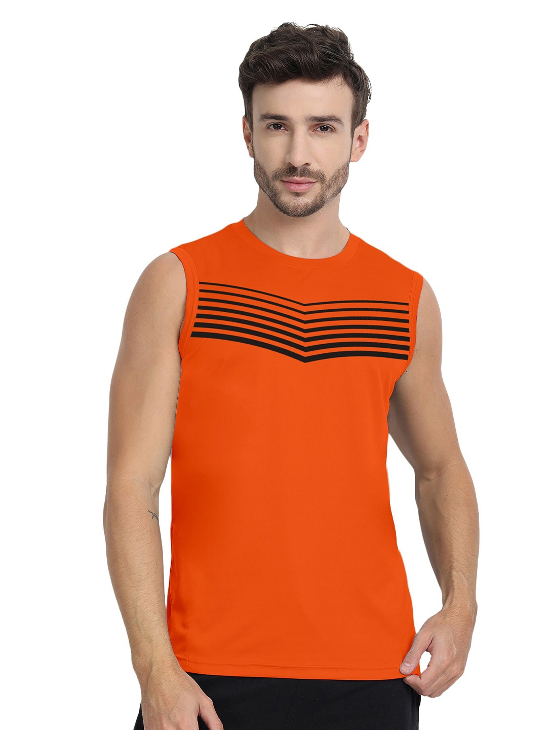 

FTX Striped Knitted Sports T-shirt, Orange