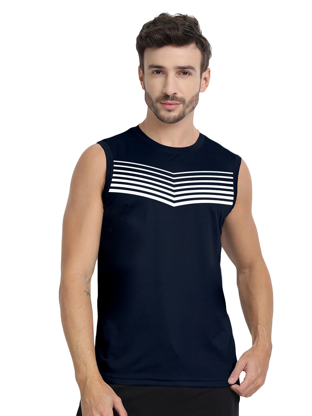 

FTX Striped Knitted Sports T-shirt, Navy blue