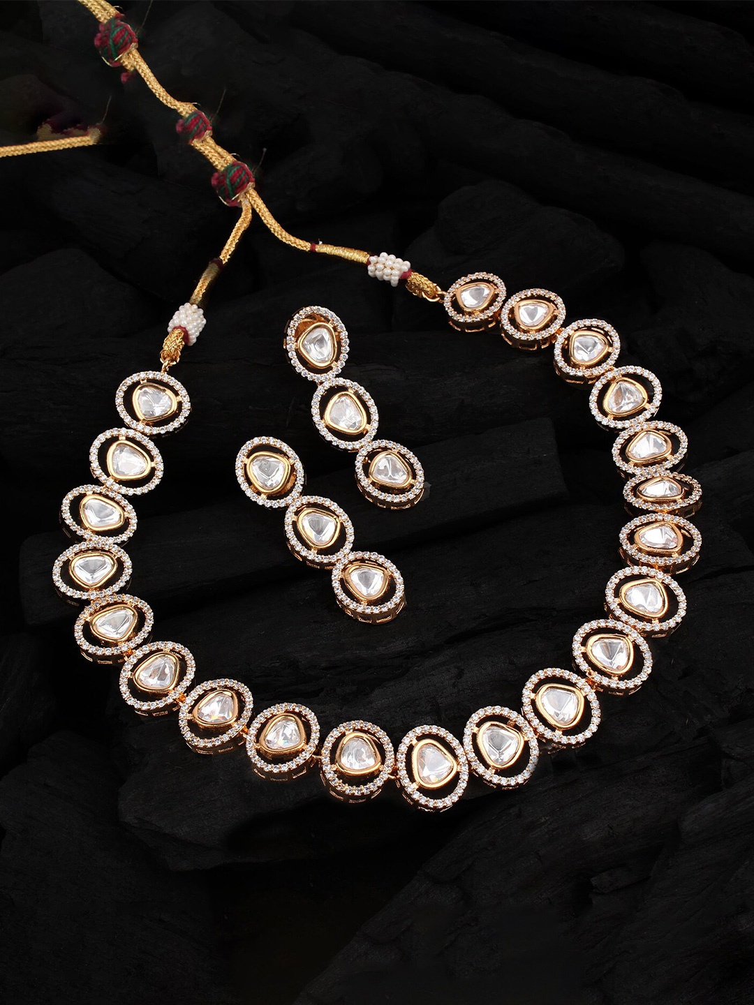 

Mirana Rose Gold-Plated Necklace With Earrings