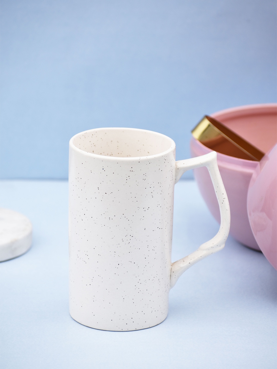 

Folkstorys Darjeeling White Printed Ceramic Glossy Mug - 300 ml