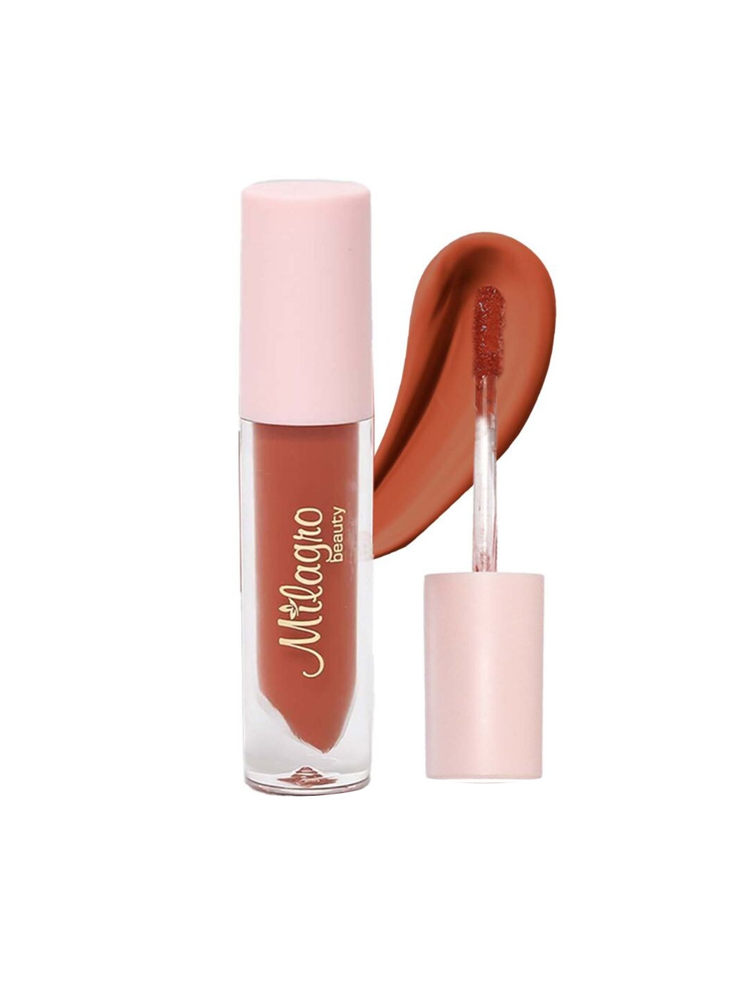 

Milagro beauty Kissable Smooth Waterproof Liquid Matte Lipstick With Rose Water - Cosmic, Nude