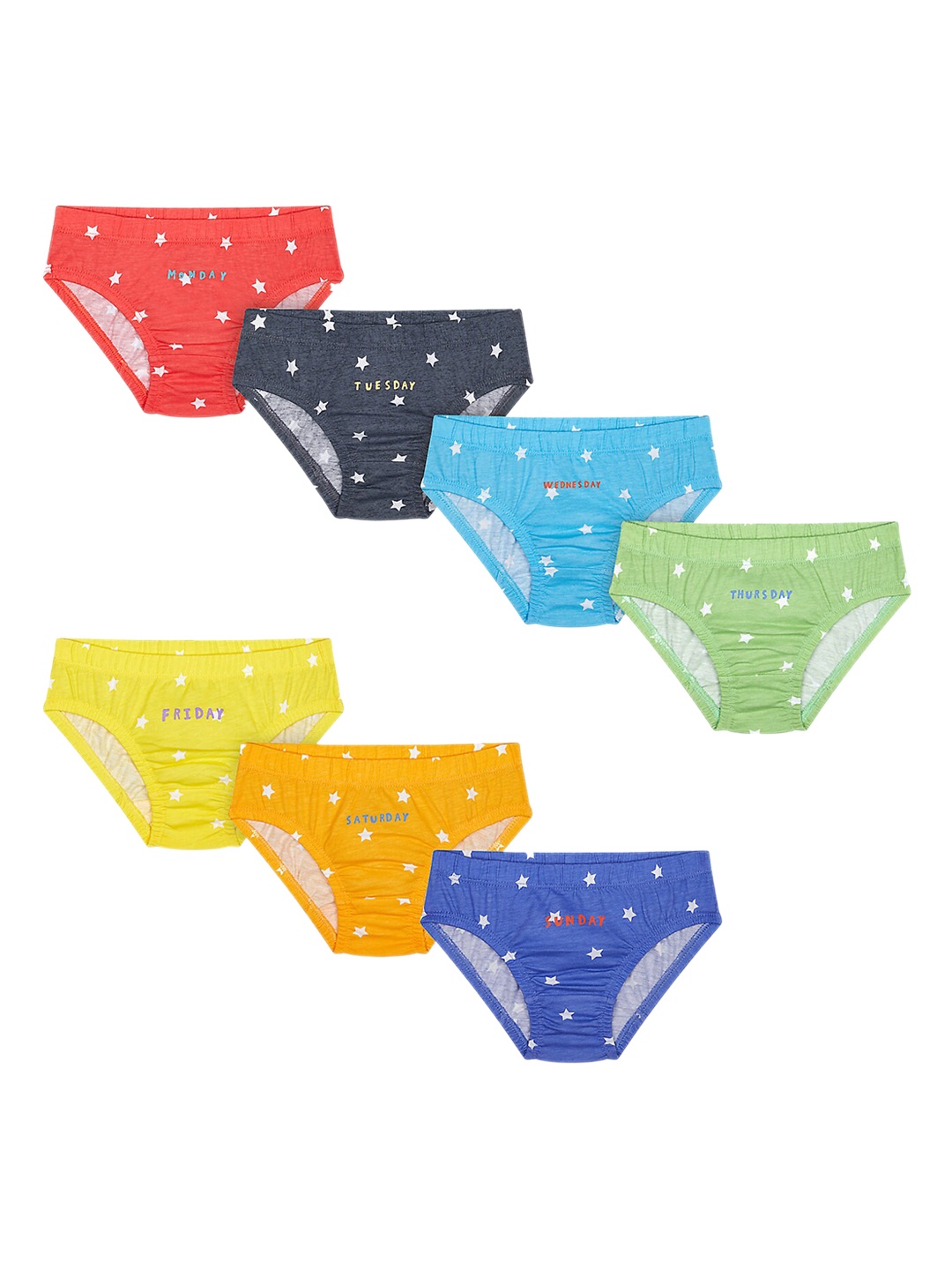 

mothercare Boys Pack Of 7 Printed Cotton Basic Briefs 410259734001, Red