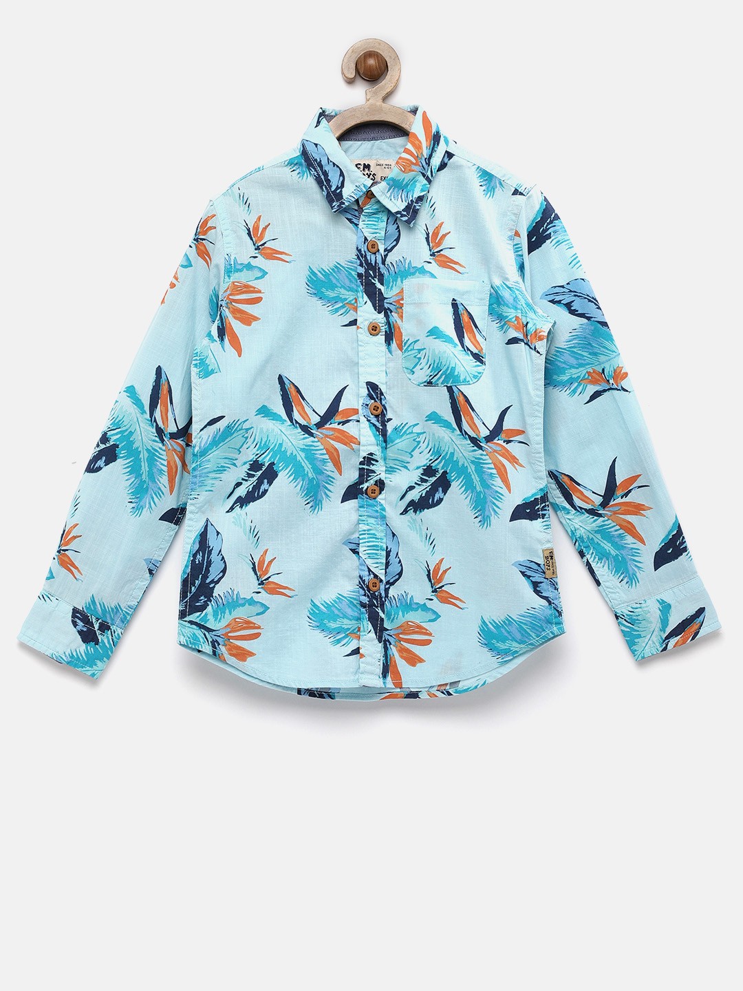

Flying Machine Boys Blue Regular Fit Printed Casual Shirt