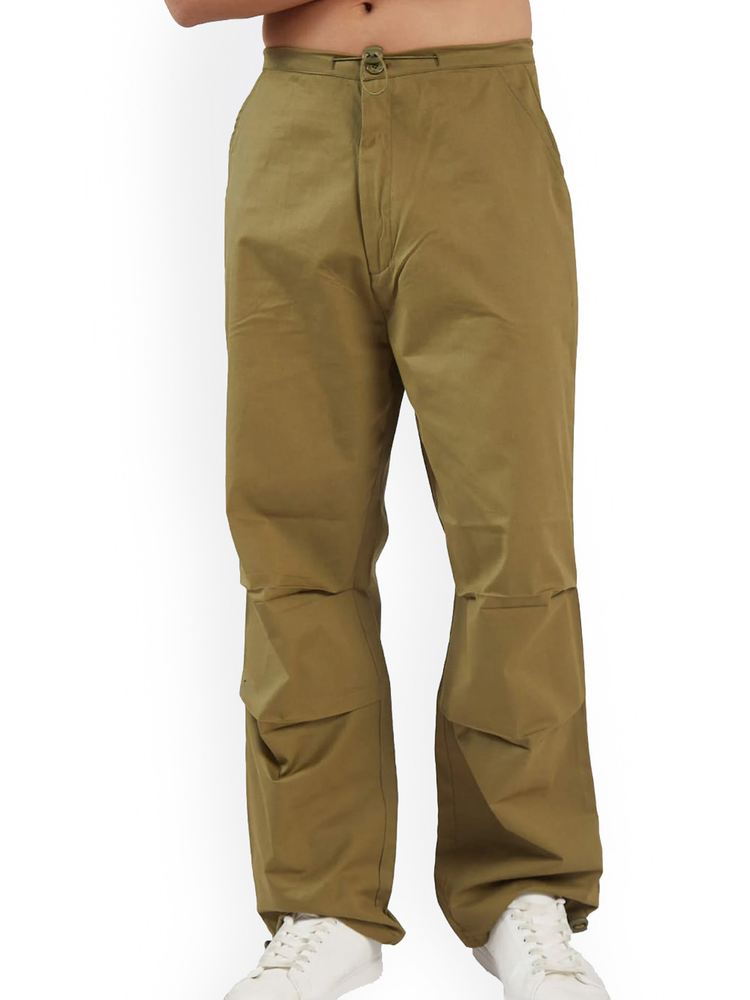 

Bonkers Corner Men Loose Fit Chinos Trousers, Olive