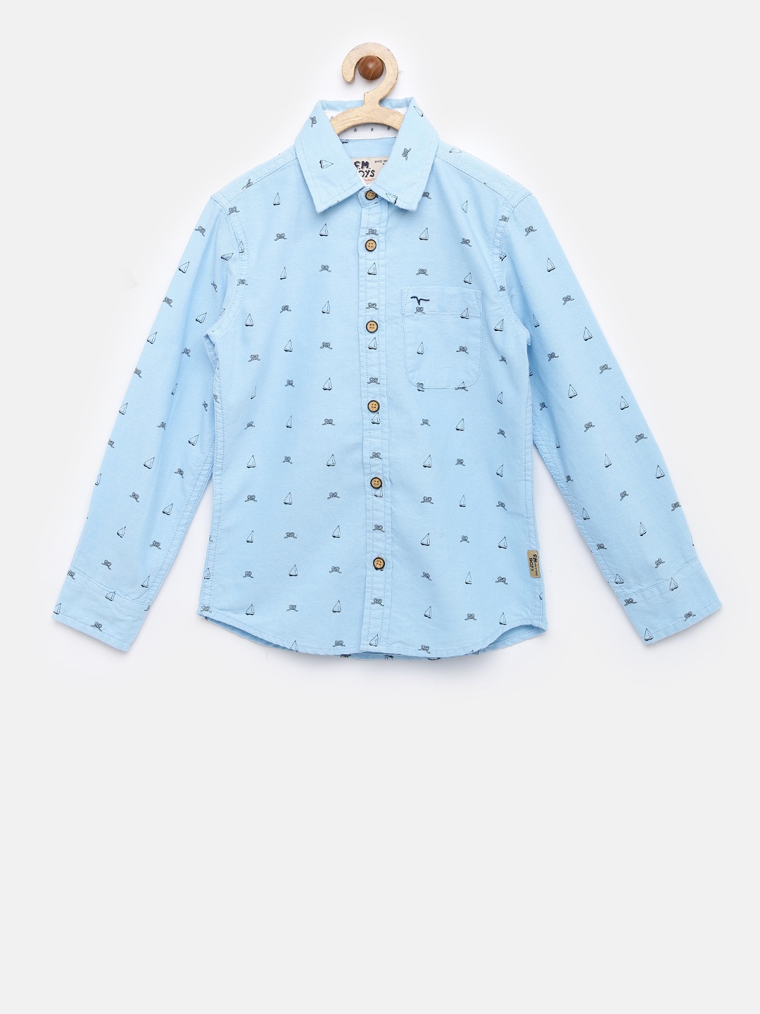 

Flying Machine Boys Blue Regular Fit Printed Casual Shirt